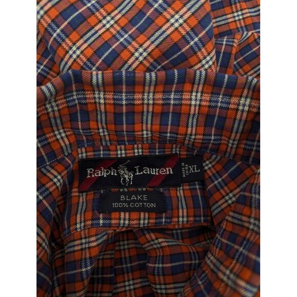 Ralph Lauren Men's Blake Plaid Checked Button Down Long Sleeve Shirt, XL, Pony - Picture 7 of 7